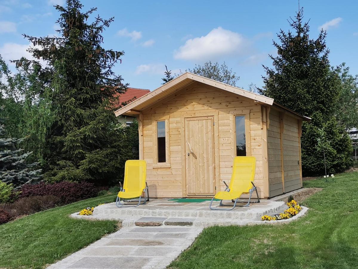 Pension Raupennest Mit Blockhaussauna Bautzen Eksteriør billede