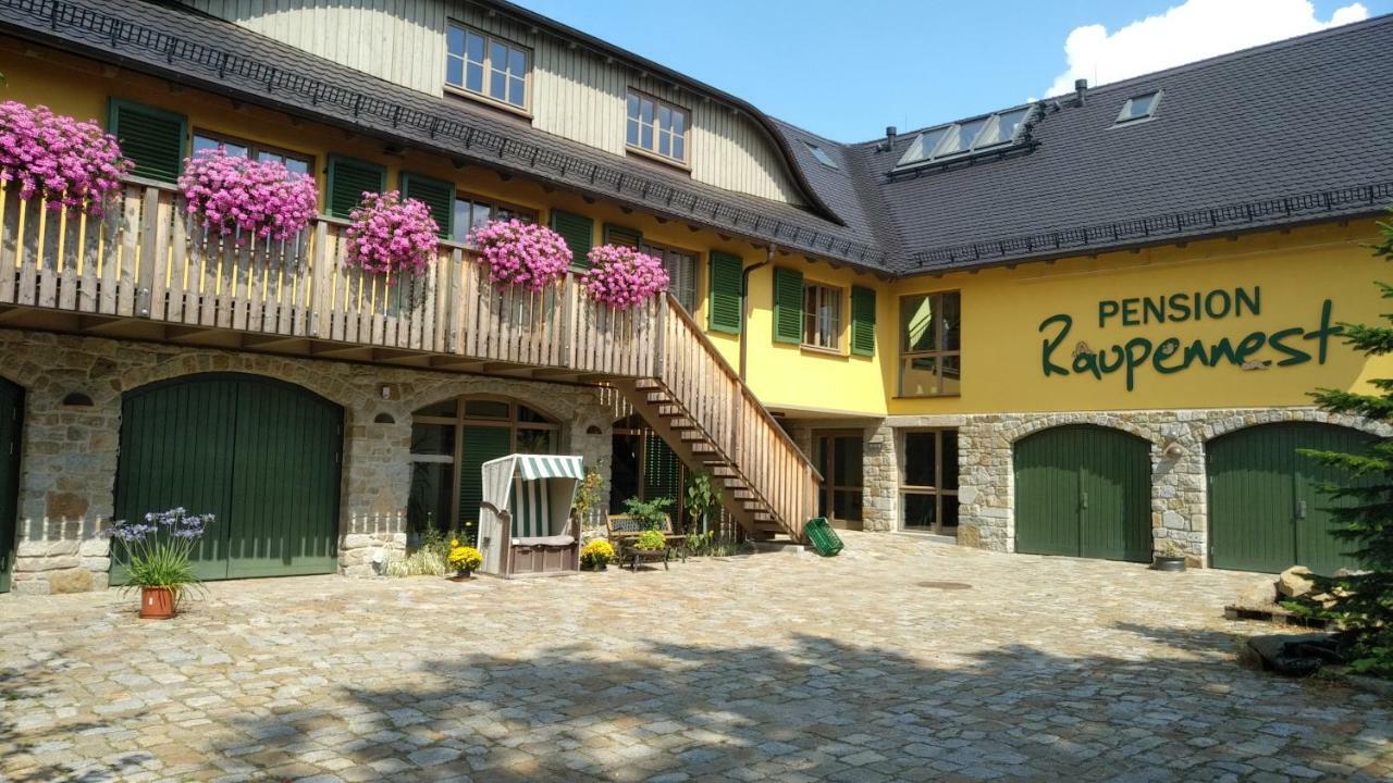 Pension Raupennest Mit Blockhaussauna Bautzen Eksteriør billede